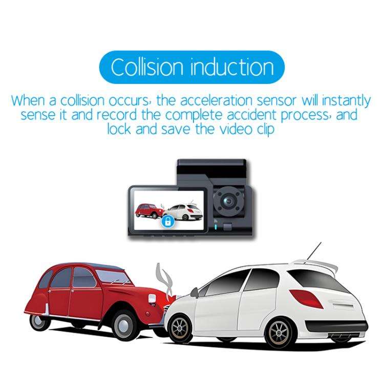 G71 HD 1080P Three-Lens 2.0-Inch Infrared Night Vision Driving Recorder, Spec: No WIFI