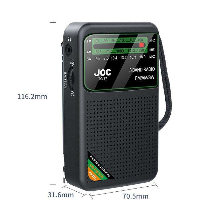 JOC TG-77 Mini FM / AM / SW Portable Full-Band Full-Channel Radio(Gold)