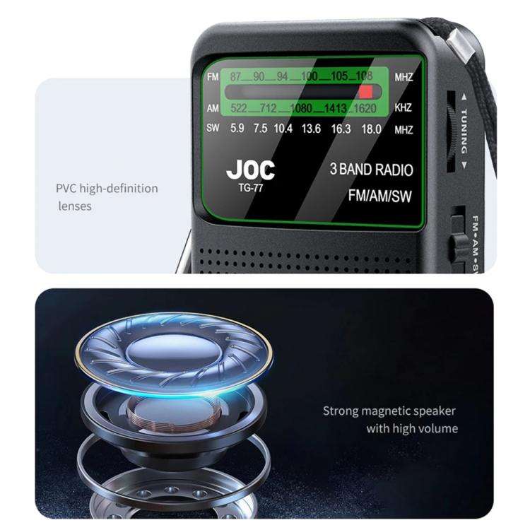 JOC TG-77 Mini FM / AM / SW Portable Full-Band Full-Channel Radio(Gold)