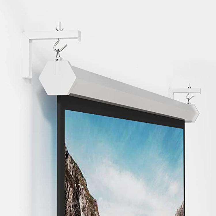 Universal Projector Screen Ceiling Mount Wall Hanger L-shaped Adjustable Bracket(White)