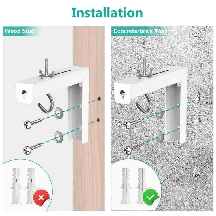 Universal Projector Screen Ceiling Mount Wall Hanger L-shaped Adjustable Bracket(White)
