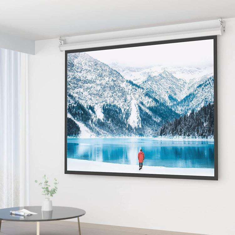 Universal Projector Screen Ceiling Mount Wall Hanger L-shaped Adjustable Bracket(White)