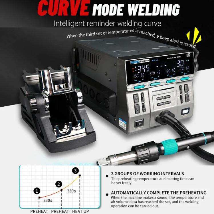 SUGON 8650Pro Curve Hot Air Soldering Station 1300W High Wind Power Maintenance Motherboard CPU D...