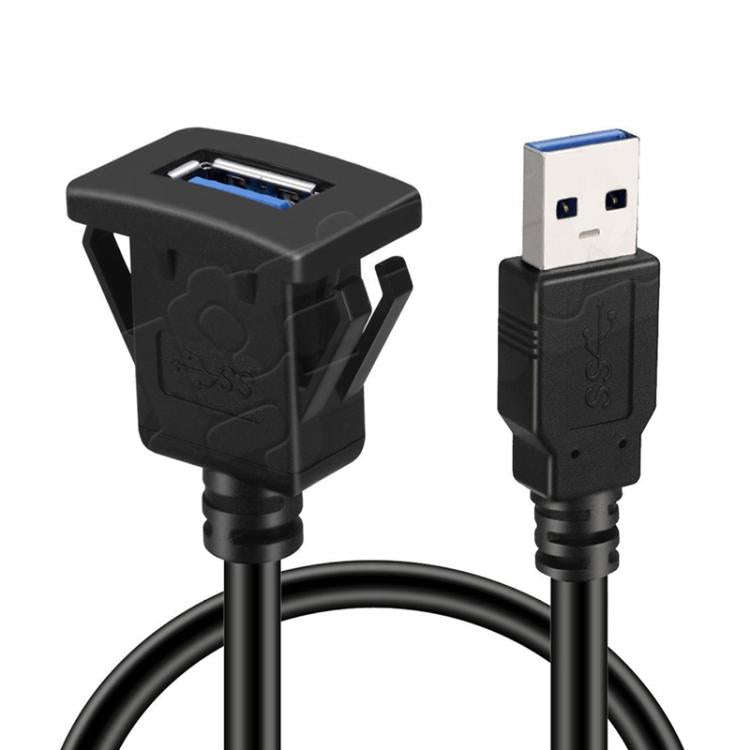 1m Square Snap-On USB3.0 Compatible 2.0 Car Boat Motorcycle Instrument Panel Extension Cable