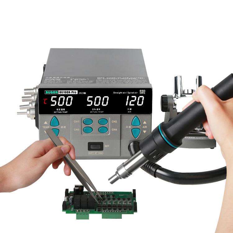 SUGON 8610DX-Pro 1000W Digital Display Hot Air Welding Station Cell Phone Repair Welding EU Plug