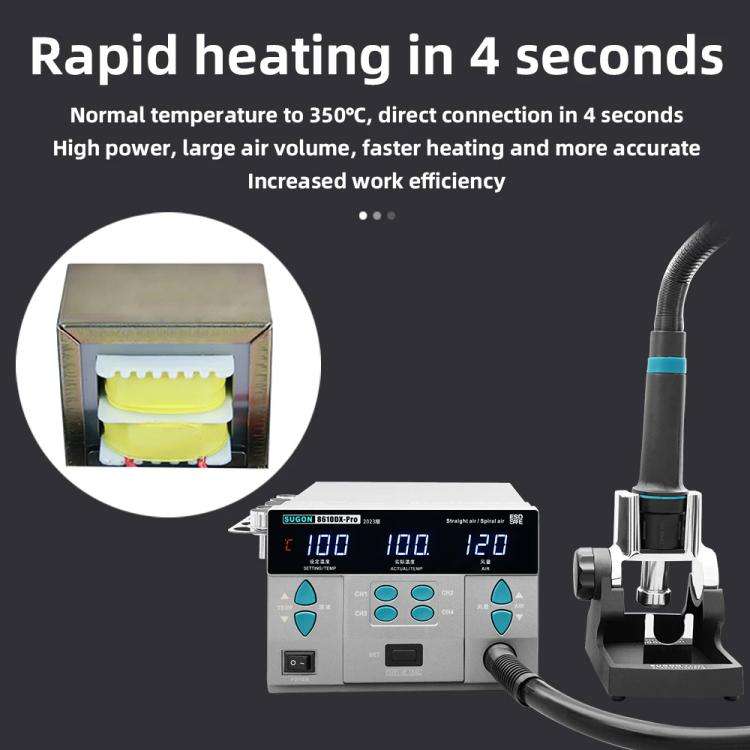 SUGON 8610DX-Pro 1000W Digital Display Hot Air Welding Station Cell Phone Repair Welding EU Plug