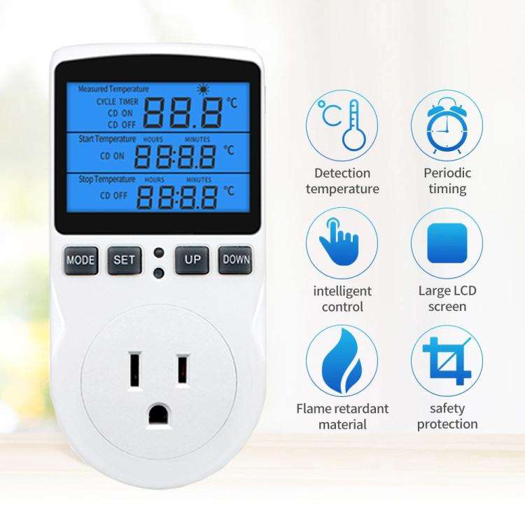 Backlight Smart Digital Thermostat Countdown Temperature Control Switch Socket Timing Temperature...