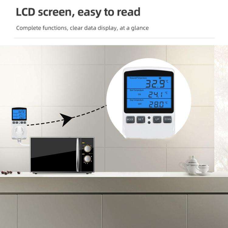 Backlight Smart Digital Thermostat Countdown Temperature Control Switch Socket Timing Temperature...