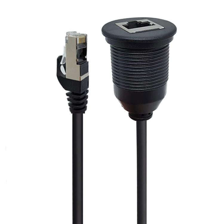 1m RJ45 CAT5e Ultra Category 5 Cable Round Single Port Male To Female Car Waterproof Cable