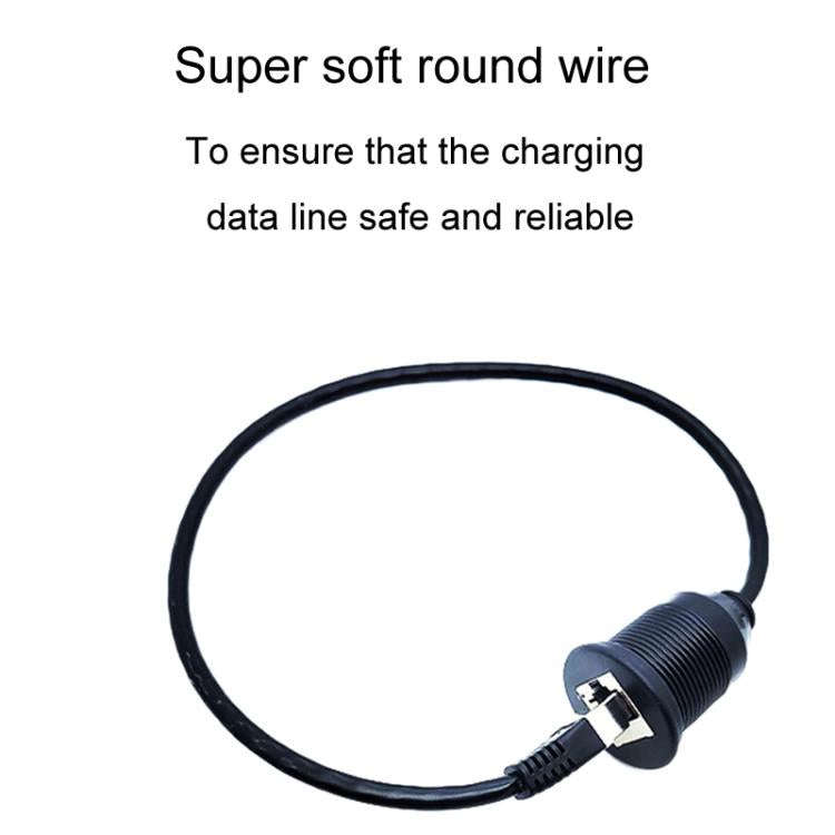 1m RJ45 CAT5e Ultra Category 5 Cable Round Single Port Male To Female Car Waterproof Cable