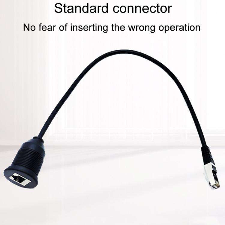 1m RJ45 CAT5e Ultra Category 5 Cable Round Single Port Male To Female Car Waterproof Cable