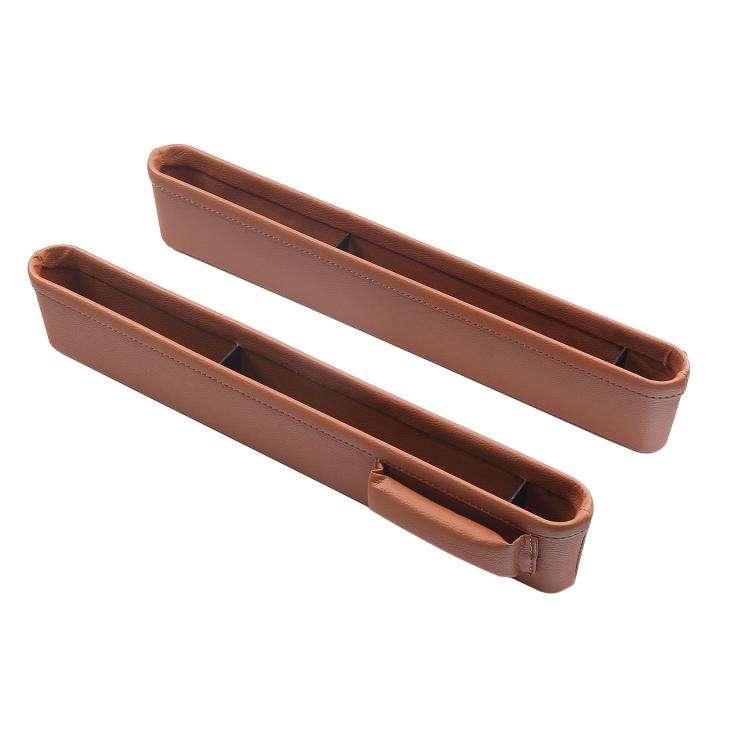 4207 1pair Universal Car Gap Storage Box Interior Decoration Supplies Car Storage Box(Brown)