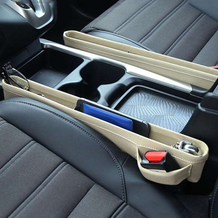 4207 1pair Universal Car Gap Storage Box Interior Decoration Supplies Car Storage Box(Beige)