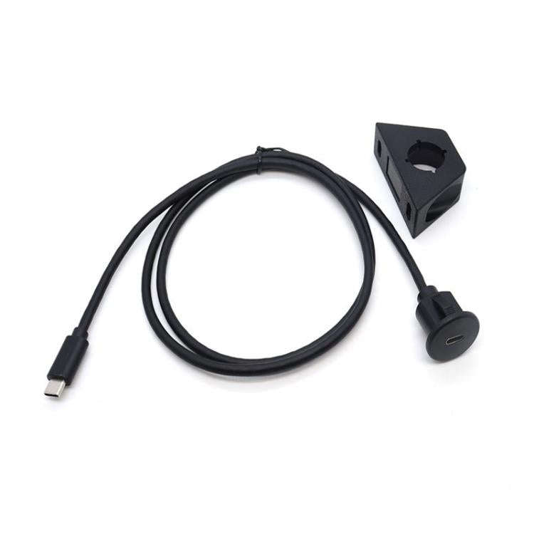 1m Type-C 3.0 Compatible 2.0 USB C Car Waterproof Cable Panel Data Extension Cord