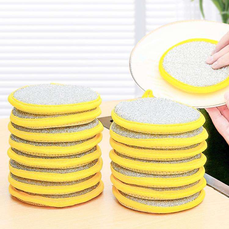10pcs /Pack Double Side Dishwashing Sponge Non-Scratch Scrub Cleaning Tool(Random Color Delivery)