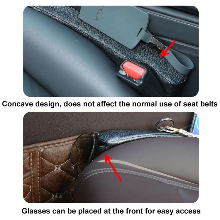 4156 1pair Car Seat Gap Plugs Leakproof Strips Vehicle Interior Supplies Seat Side Seam Strips(Red)