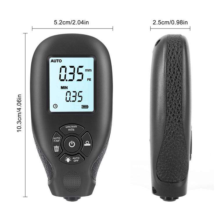 High-Precision Anti-Slip Paint Coating Thickness Gauge(Black)