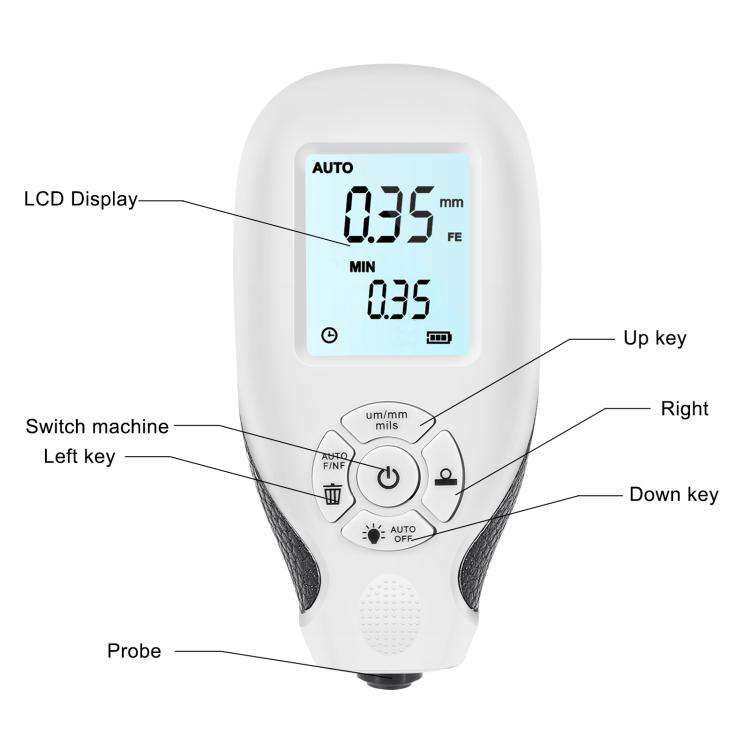 High-Precision Anti-Slip Paint Coating Thickness Gauge(White)
