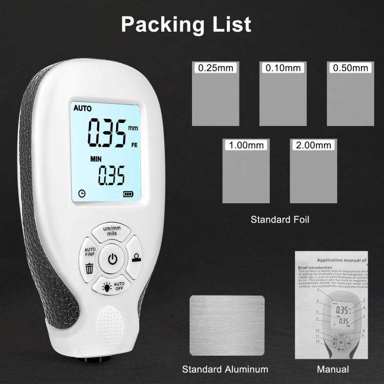 High-Precision Anti-Slip Paint Coating Thickness Gauge(Black)