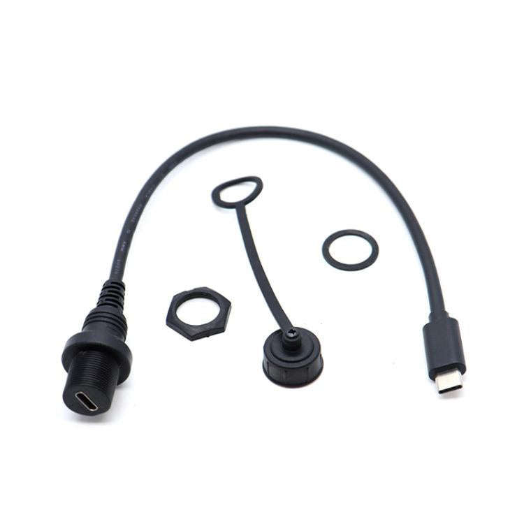 Type-C 3.1 0.3m Male To Female Extension Cable Car Waterproof Wire