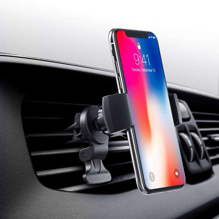 Car Air Conditioning Outlet Anti-shake Rotating Navigation Mobile Phone Holder(Carbon Fiber Black)