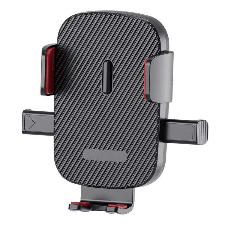 360-degree Rotating Car Air Outlet Telescopic Hook Press Automatic Lock Phone Holder(Black Red)