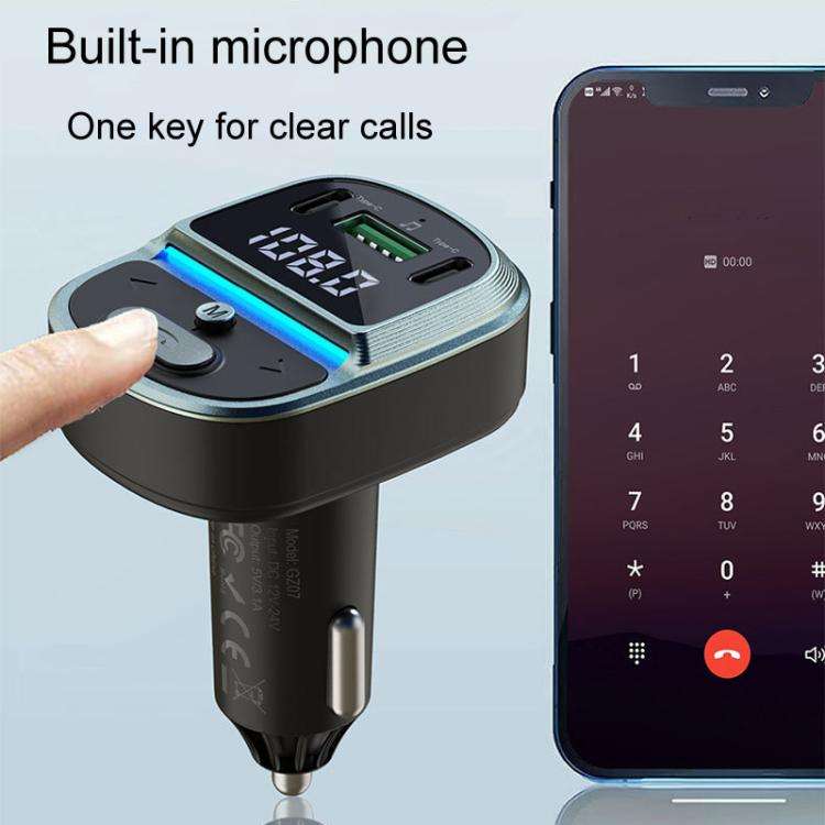GZ07 Car Voltage Digital Display Fast Charger Vehicle MP3 Bluetooth Player