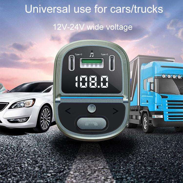 GZ07 Car Voltage Digital Display Fast Charger Vehicle MP3 Bluetooth Player