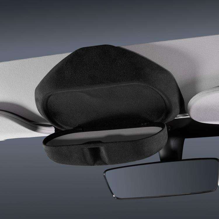 For Tesla Suede Leather Glasses Storage Box, Model: 2024 Model 3 Black
