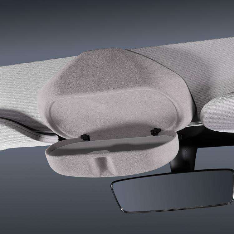 For Tesla Suede Leather Glasses Storage Box, Model: Model 3 Beige