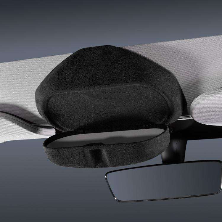 For Tesla Suede Leather Glasses Storage Box, Model: Model 3 Black