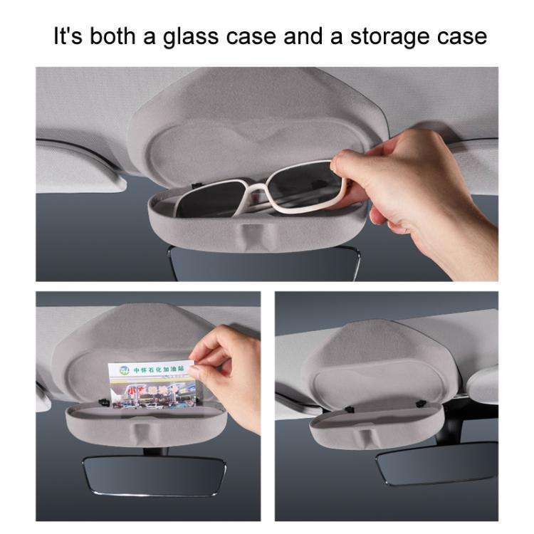 For Tesla Suede Leather Glasses Storage Box, Model: 2024 Model 3 Black
