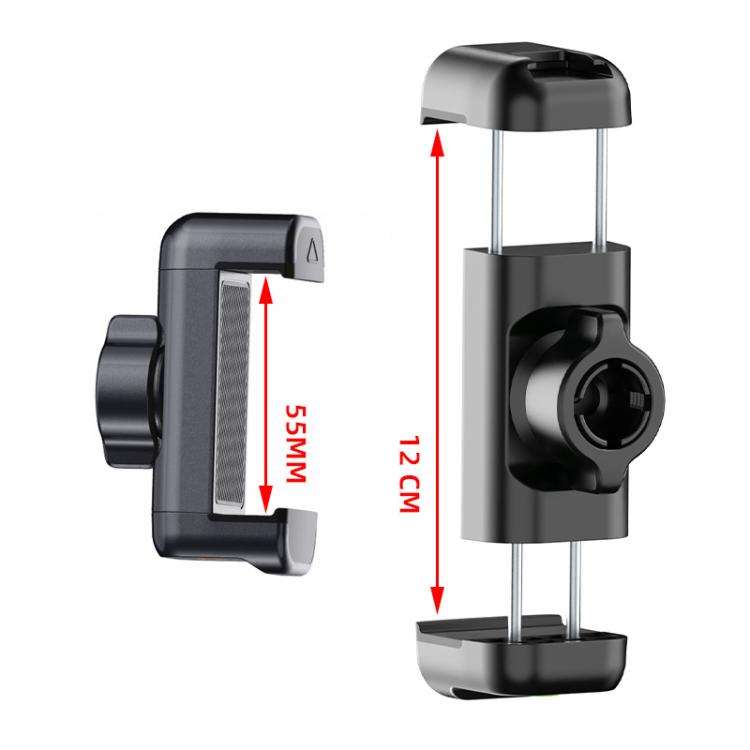 Telescopic Mobile Phone Extension Clamp with 1/4 Threaded Interface(Dual Screw Hole)