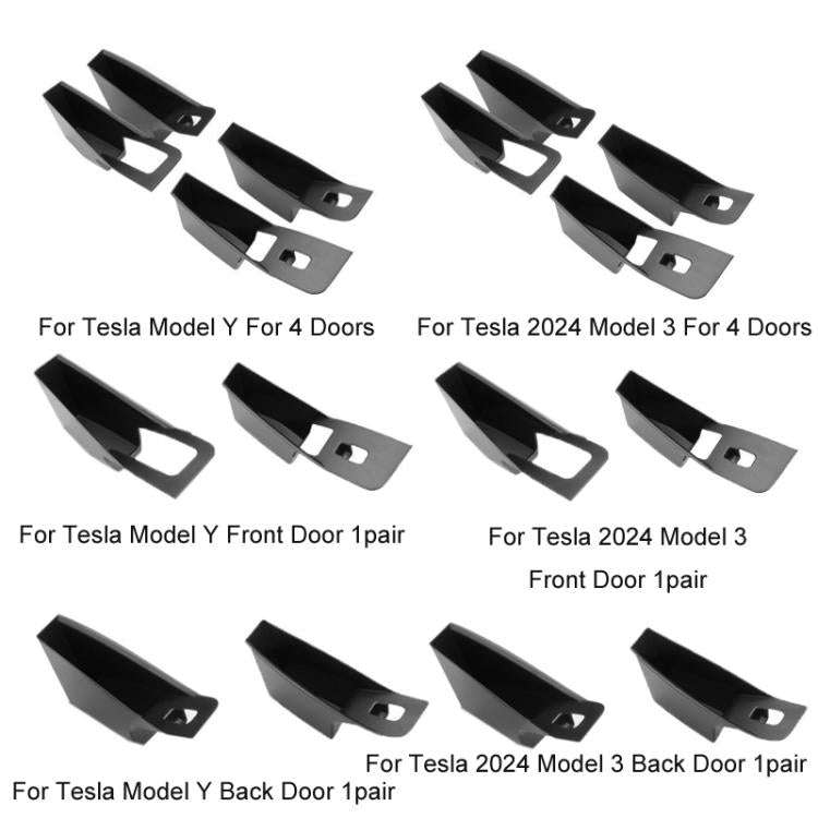 For Tesla Convenient Door Inner Handle Storage Box, Model: Model Y Back Door 1pair