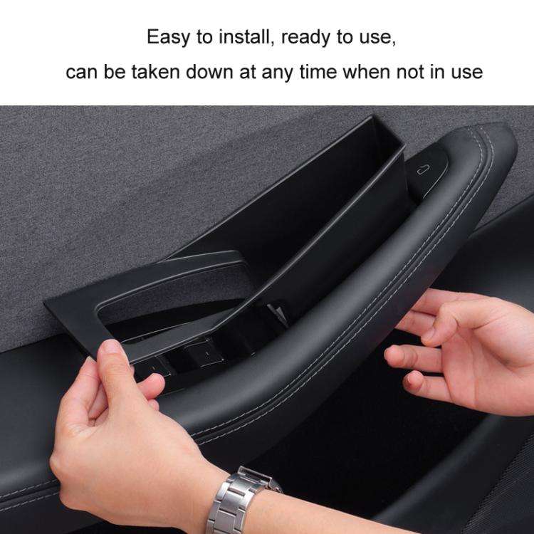 For Tesla Convenient Door Inner Handle Storage Box, Model: Model Y Back Door 1pair