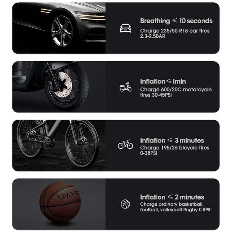 Portable Intelligent Digital Display Electric Air Pump Car Tires(Black)