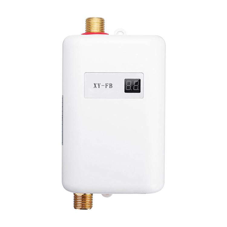 3000W Small Tankless Electric Water Heater For Kitchen Bathroom UK Plug(White)