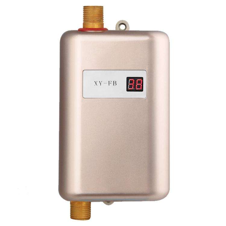 3000W Small Tankless Electric Water Heater For Kitchen Bathroom AU Plug(Gold)