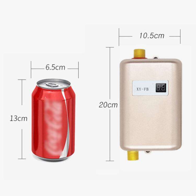 3000W Small Tankless Electric Water Heater For Kitchen Bathroom AU Plug(Gold)