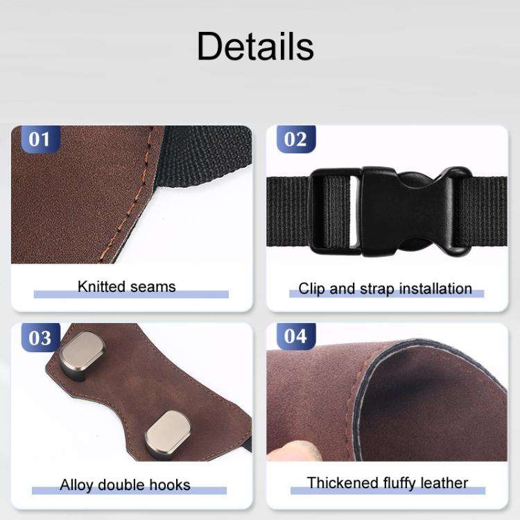 Car Sports Seats With One-Piece Headrests Furring Storage Metal Hooks(Brown)