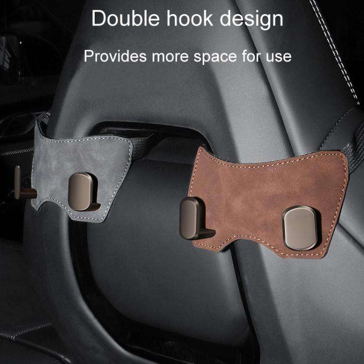 Car Sports Seats With One-Piece Headrests Furring Storage Metal Hooks(Gray)