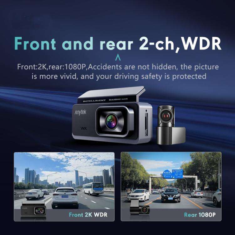 Anytek T1 PRO 3.2 Inch 2K HD Night Vision Car Recorder Hidden Car Camera Front And Rear Dual Reco...
