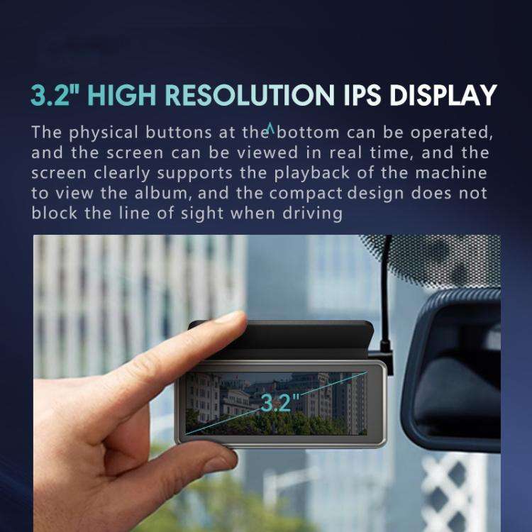 Anytek T1 PRO 3.2 Inch 2K HD Night Vision Car Recorder Hidden Car Camera Front And Rear Dual Reco...