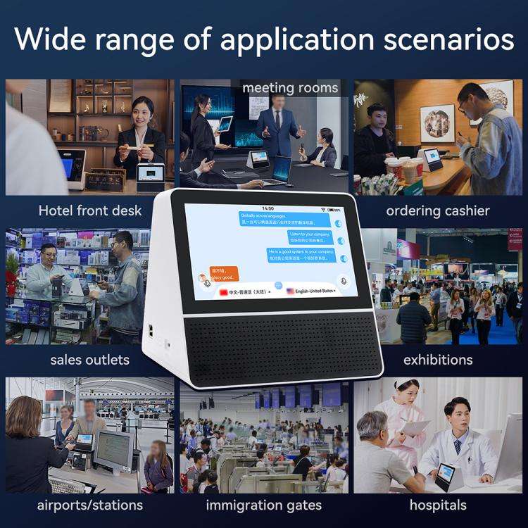 X7 7-inch HD Touch Dual-screen 2.4 / 5.0G Business Intelligent Voice Translator, Color: Black White