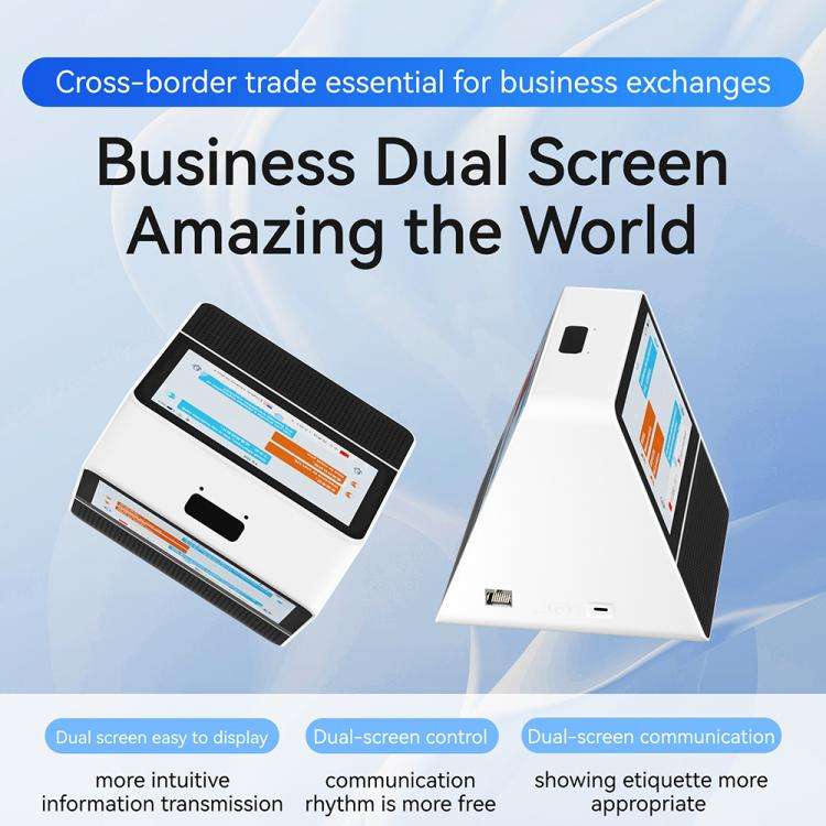 X7 7-inch HD Touch Dual-screen 2.4 / 5.0G Business Intelligent Voice Translator, Color: Black White