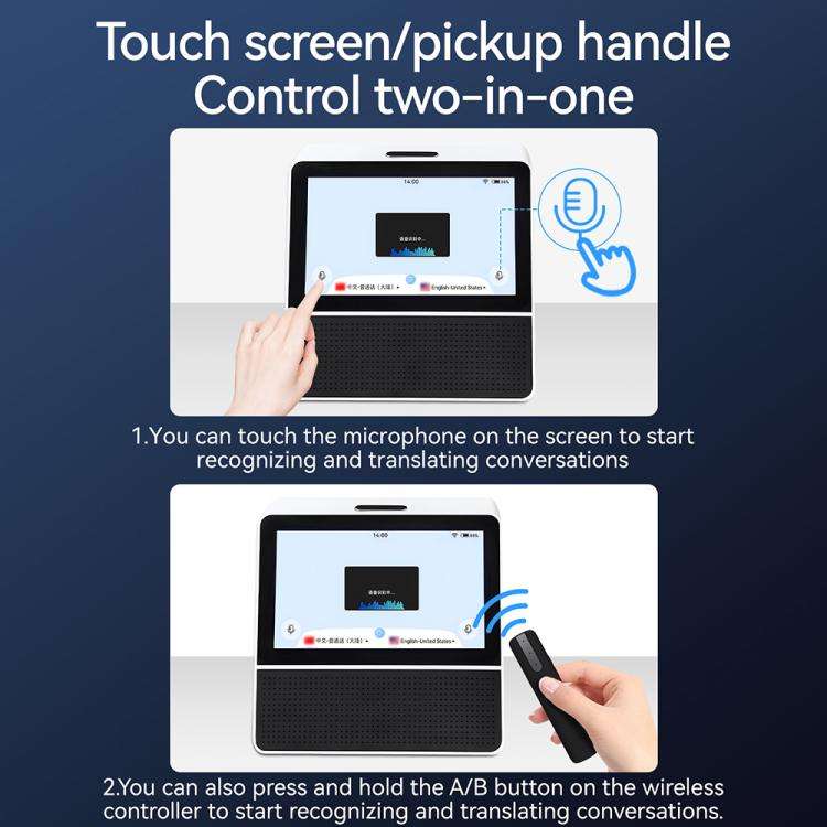 X7 7-inch HD Touch Dual-screen 2.4 / 5.0G Business Intelligent Voice Translator, Color: Black White