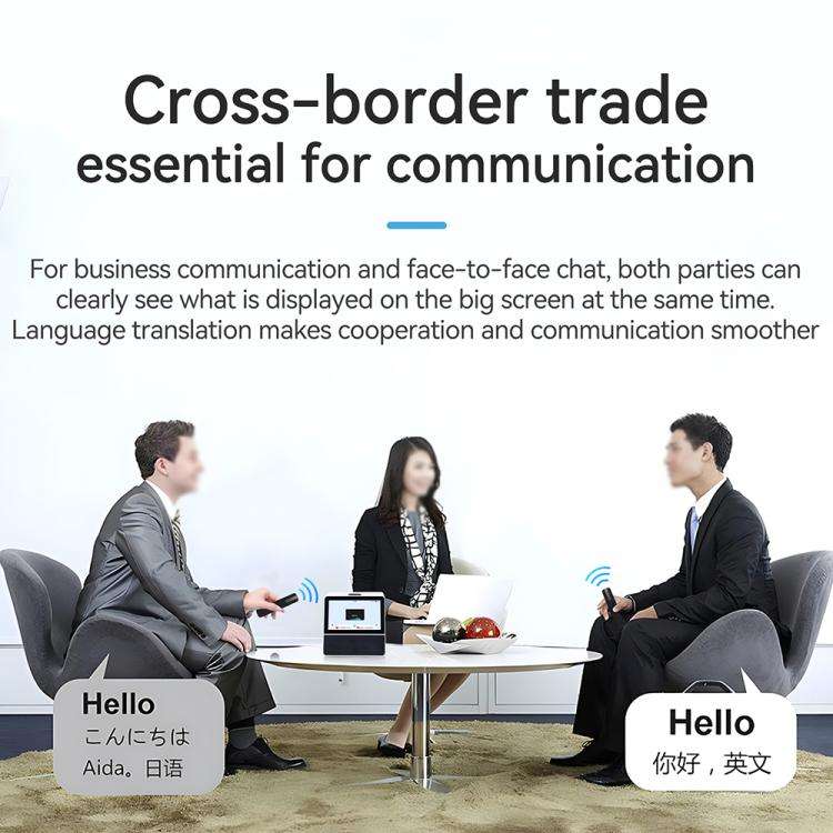 X7 7-inch HD Touch Dual-screen 2.4 / 5.0G Business Intelligent Voice Translator, Color: Black White