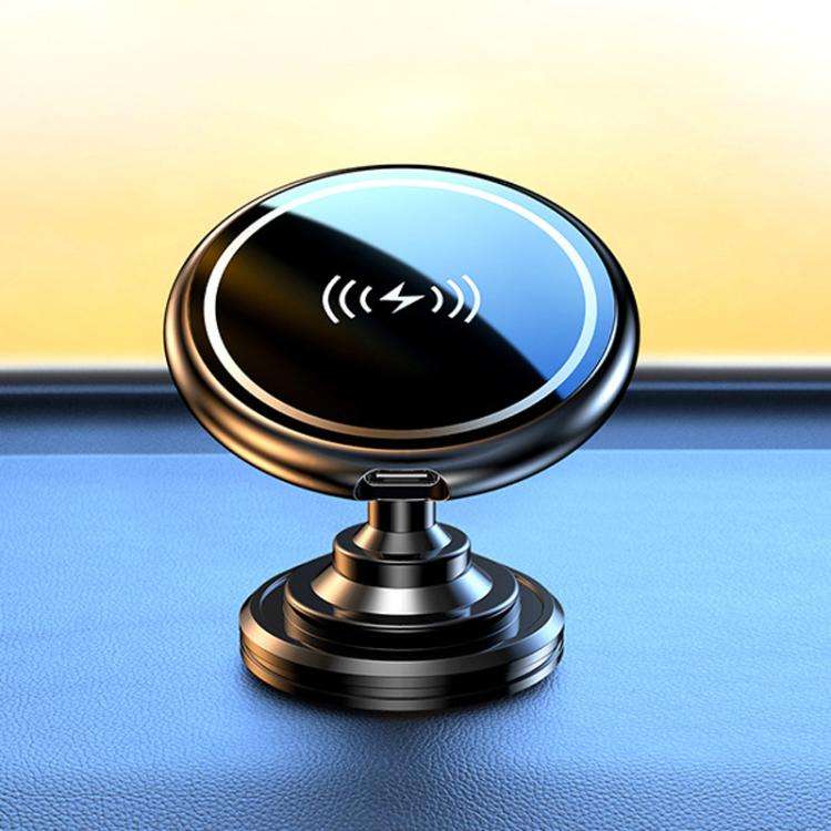 15W Car Magnetic Wireless Charging Phone Holder Alloy Base, Spec: Adhesive Black