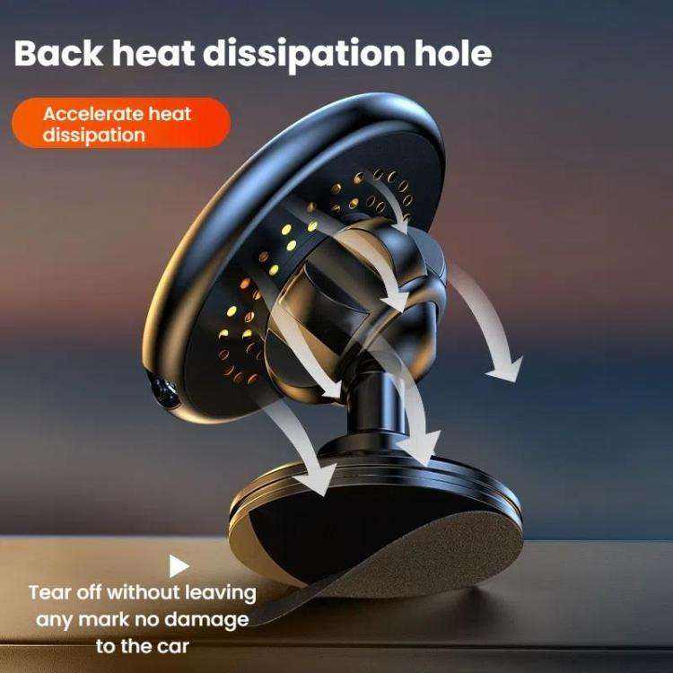 15W Car Magnetic Wireless Charging Phone Holder Alloy Base, Spec: Adhesive Silver