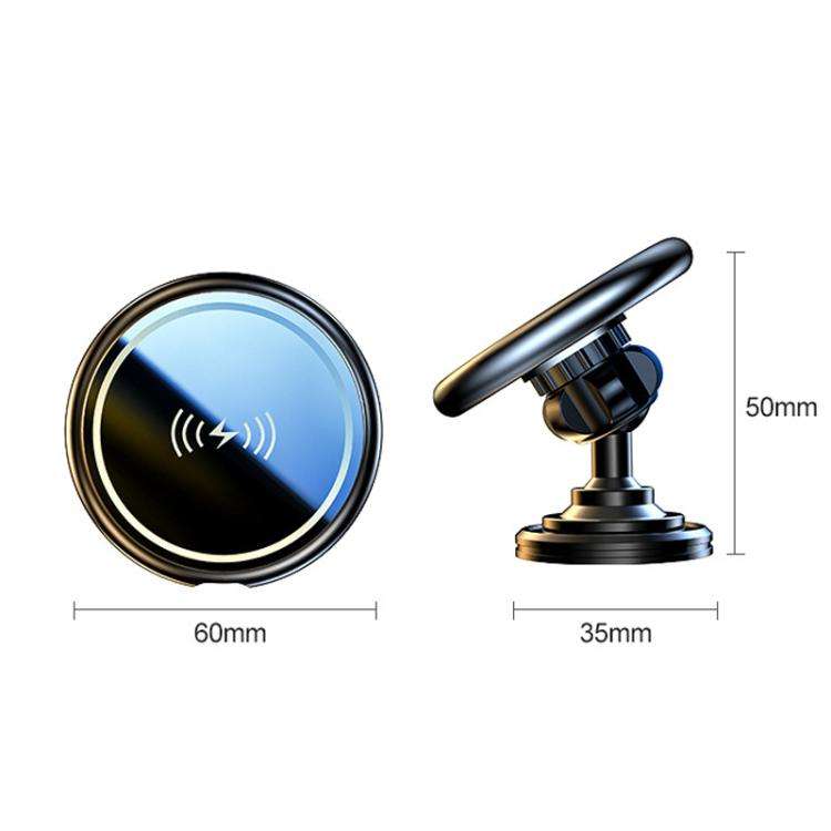 15W Car Magnetic Wireless Charging Phone Holder Alloy Base, Spec: Adhesive Silver